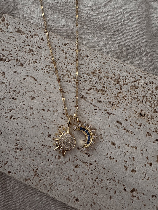 sun + moon necklace