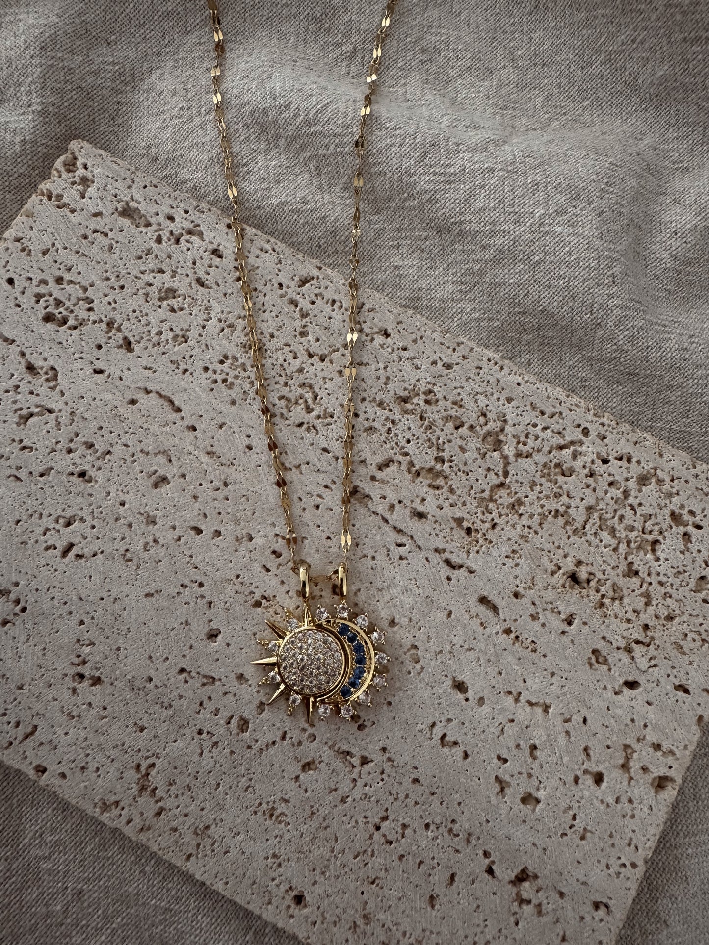 sun + moon necklace